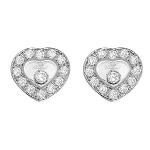 Chopard 18kt White Gold Happy Diamonds Icons Ear Pins - Farfetch | Chopard  earrings, Diamond icon, Chopard